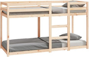 Cama litera Hommdiy para espacios reducidos, cama alta con barandillas, estructura de cama, 75x190 cm, madera maciza de pino