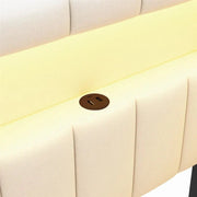 Cama con plataforma tapizada con puertos USB e iluminación LED - Base de cama matrimonial/individual con 2 cajones de almacenamiento - Dormitorio moderno