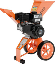 Trituradora de jardín a gasolina FM6DD con motor de 4 tiempos de 6 HP para ramas de hasta 50 mm, accionamiento directo con cuchillas de doble filo