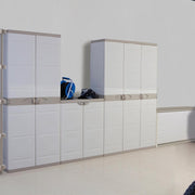 Armarios Plastiken Titanium, plástico, beige, 70x44x176 cm