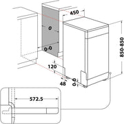 Bauknecht BK6FC11BS7A0X Lavavajillas totalmente integrable (45 cm)/ ActiveDry/Programa con sensor/PowerClean/Bandeja para cubiertos/Programa de higiene/Protección total contra el agua/Multizona/Inicio diferido