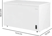 Congelador Horizontal Cecotec 418L Bolero CoolMarket Chest 418P Blanco D. Cesta con asas, control electrónico LED, ruedas, bajo consumo, UltraContact D-Cool, función dual, puerta ZeroG, congelación rápida
