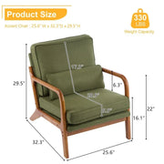 Sillón decorativo tapizado de estilo moderno de mediados de siglo
