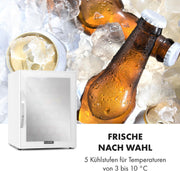 Mininevera Klarstein con puerta de cristal para habitaciones, refrigerador de bebidas con estantes ajustables, pequeño de 80 litros, frigorífico silencioso para interiores/exteriores