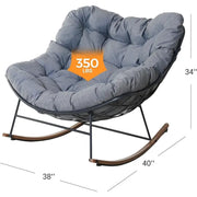 Mecedora gigante para patio, silla tipo huevo estilo libre para interior y exterior con cojín tapizado, silla moderna para jardín, patio trasero