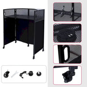 Set de cabina de DJ portátil con paneles de iluminación integrados, estuche de transporte resistente y dimensiones compactas de 40x20 pulgadas