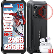 Blackview BV6200 Plus Teléfono Irrompible 2025, Batería 11000mAh Teléfono Móvil Irrompible 24GB+256GB/2TB TF, 6.56" HD+, Cámara IA 16MP+13MP, NFC