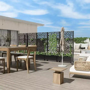 Jardinera MAYEERTY con enrejado de hierro, red negra, estilo 01, 72x47x16 pulgadas, juego de 3 piezas