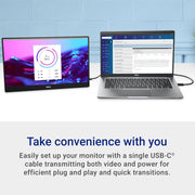 Monitor portátil Dell P1424H 14" Full HD (1920x1080), 60Hz, IPS, 6ms, 2x USB-C, 3 años de garantía, plata