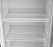 Refrigerador comercial para bebidas SCHOEPF GKS350 - Refrigeración por aire forzado - Refrigerador con puerta de cristal - 347 l - 5 estantes de rejilla ajustables - 194,5 cm de altura (blanco)