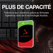 Seagate IronWolf 12 TB, disco duro interno para NAS, CMR 3.5 pulgadas, SATA 6 Gb/s 7200 RPM, 256 MB de caché, para NAS RAID, embalaje abre fácil, servicios Rescue (ST12000VNZ008)
