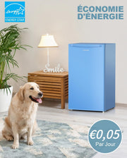 Minirefrigerador Upstreman con congelador de 91 L, termostato ajustable, refrigerador pequeño para dormitorio, frigorífico compacto para oficina, azul - BR321