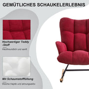 Mecedora sillón de lactancia con reposabrazos, sillón acolchado para lactancia, sillón relax para salón y habitación de bebé, capacidad de carga hasta 136 kg, burdeos