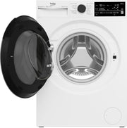 Lavadora Beko 8 kg, Stiftung Warentest BIEN (1,9)*, 1400 rpm, función de vapor SteamCure, tambor protector AquaWave, programa StainExpert, B5WFT78410W, blanco
