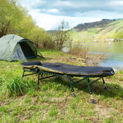 Tumbona de pesca de carpas CampFeuer XXL 210 x 85 x 45-60 cm | Silla de pesca tipo tumbona con 8 patas de altura regulable | Silla plegable, cómoda y acolchada para la pesca de carpas