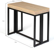 IDMarket - Mesa consola extensible Toronto 10 personas 235 cm diseño industrial