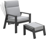 Sillón relax Garden Impressions Luxus con taburete Max, respaldo ajustable