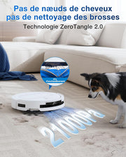 Robot aspirador ECOVACS T50 Pro Omni Gen2, 21000 Pa mejorado respecto al T30 Pro Omni, cepillo lateral y mopa extensibles, adición automática de solución de limpieza, lavado con agua caliente a 75 °C, blanco