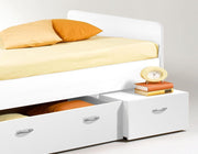 Cama individual moderna Boro con 3 cajones 90 x 200 cm - Práctica cama tipo litera para habitación juvenil en blanco - 95 x 66 x 204 cm (ancho/alto/fondo)