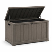 Caja de jardín efecto madera de polipropileno marrón