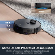 Robot aspirador y fregasuelos Eureka E10s con estación ecológica sin bolsa de vaciado automático, 4000 Pa, autonomía de 180 minutos, navegación LiDAR, evitación de obstáculos, para pelo de mascotas