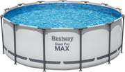 Set de piscina elevada Bestway® Steel Pro MAX™ con bomba de filtro, Ø 396 x 122 cm, gris claro, redonda