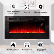 Juego de centro de entretenimiento con chimenea de alto brillo moderno AMERLIFE