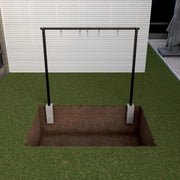 Estructura de columpio QLS 260 cm, soporte para columpio doble, estructura de acero para nido de columpio, negro