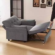 Sofá cama extraíble 3 en 1 de 51 pulgadas, sofá biplaza convertible con respaldo reclinable ajustable, sofá tapizado en chenilla, bolsillo lateral