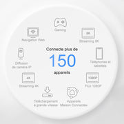 Sistema WiFi 6E Mesh TP-Link Deco AXE5400Mbps Deco XE75 (paquete de 3), router y repetidor tribanda, cobertura de hasta 670 m², WPA3, ideal para casas grandes, compatible con Amazon Alexa, 9 puertos Gigabit
