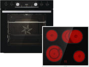 Set de horno empotrable Gorenje con aire caliente Inox Set 4 con placa vitrocerámica / 77 litros / ExtraSteam / GentleClose & Open / EcoClean / AirFry / PizzaMode / PerfectGrill / guías telescópicas / aspecto inox