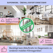 Klarstein 4 en 1: Enfriador de aire inteligente, ventilador, humidificador e ionizador I Depósito de agua de 6 L, oscilación, 30 W, 210 m³/h, temporizador I Aire acondicionado sin tubo de escape, aire acondicionado portátil, negro-oro rosa