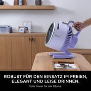 Ventilador inalámbrico Shark FlexBreeze HydroGo, potente ventilador portátil con nebulizador, refrigeración para interiores y exteriores, silencioso y duradero, compacto y ligero, 5 velocidades, color lila