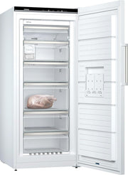 Congelador independiente Siemens GS51NAWCV iQ500, 161 x 70 cm, 289 L, noFrost nunca más tendrá que descongelar, bigBox espacio para alimentos congelados grandes, varioZone estantes y cajones de cristal flexibles, blanco