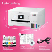 Impresora multifunción de inyección de tinta Wi-Fi Epson EcoTank ET-2826 A4, con un suministro de tinta incluido de hasta 3 años