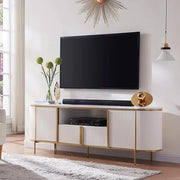 Mueble de TV de lujo moderno, centro de entretenimiento, con superficie de mármol sintético