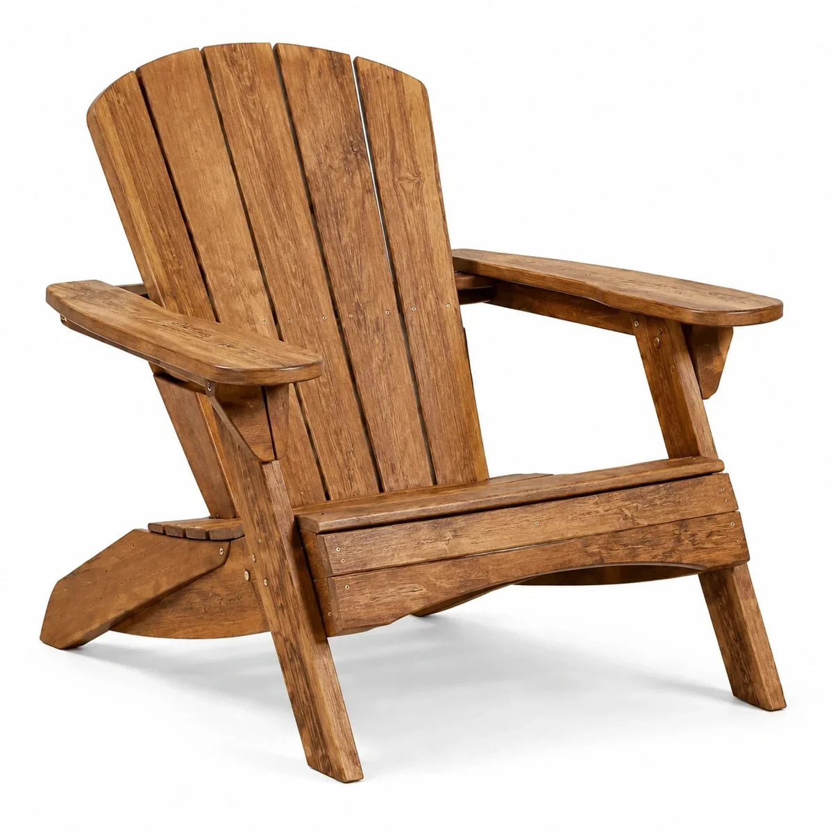 Silla Adirondack de madera de roble marrón 90cm x 75cm x 90cm