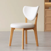 Silla de comedor sin brazos estilo wingback de piel sintética moderna