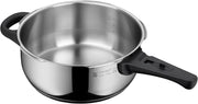 Juego de olla a presión WMF Perfect One Pot para inducción, 2 piezas, ollas a presión de 4,5 l y 3 l, señal de cocción grande, 2 niveles de cocción, mango de tapa extraíble, apto para todo tipo de cocinas, acero inoxidable
