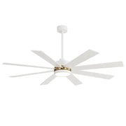 Ventilador de techo negro de 65 pulgadas y 8 aspas con luz y control remoto