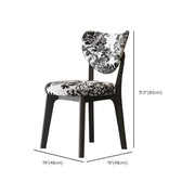 Silla de comedor sin brazos estilo wingback de piel sintética moderna