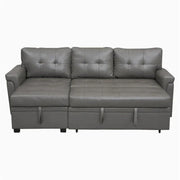 Sofá seccional reversible convertible con cama extraíble, chaise longue con almacenamiento oculto y patas duraderas