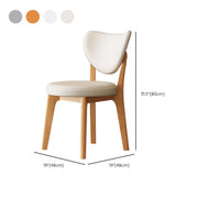 Silla de comedor sin brazos estilo wingback de piel sintética moderna