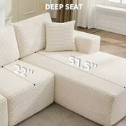 Sofá moderno de 108", sofá tapizado de 3 plazas en forma de L con cojines, sofá de asiento profundo, no requiere montaje