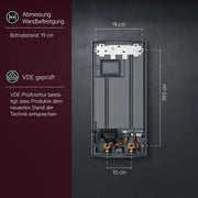 Calentador de paso AEG DDLE Basis 18/21/24 kW conmutable, selección de temperatura continua, 400V VDE, clase de eficiencia energética A, 222390