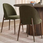 Juego de comedor redondo de 5 piezas, mesa con pedestal de 46 pulgadas en tono nogal y sillas tapizadas sin brazos, para rincones de desayuno - Panipeachy