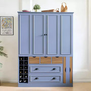 Despensa de cocina independiente Whisen de 71'' de altura, armario de almacenamiento grande para comedor, alacena con 4 puertas plegables, estantes y botelleros