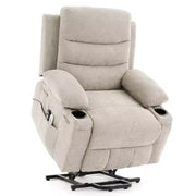 Sillón reclinable elevador eléctrico, reclinables eléctricos para ancianos con calor y masaje, asistencia para levantarse con portavasos, bolsillo lateral, para sala de estar