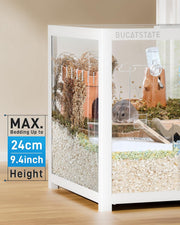 Jaula para hámster BUCATSTATE 3.0: Jaula de metal para ratas y animales pequeños, grande, apilable y de fácil montaje, 120L x 60An x 62Al cm, para roedores, ratones y hámsteres enanos (0,72 m², blanca)