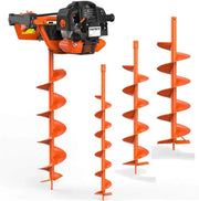 Ahoyadora de gasolina FX-EB152 52cc 3 CV con brocas de 100, 150 y 200 mm, ahoyadora para postes